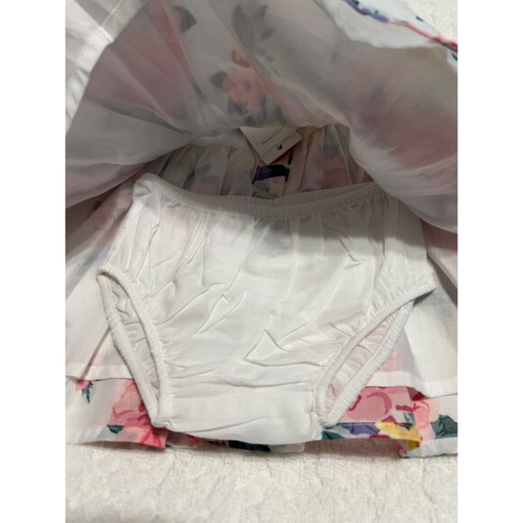 New Janie and Jack Infant Girls Floral Ruffle Dress size 3 to 6 Months - Picture 5 of 6